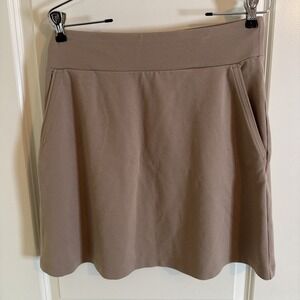 Fishers Finery Khaki Ponte Knit A Line Skirt Sz Large With Pockets Workwear